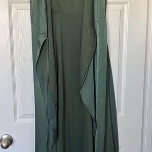 Elegant Green Wrap Dress